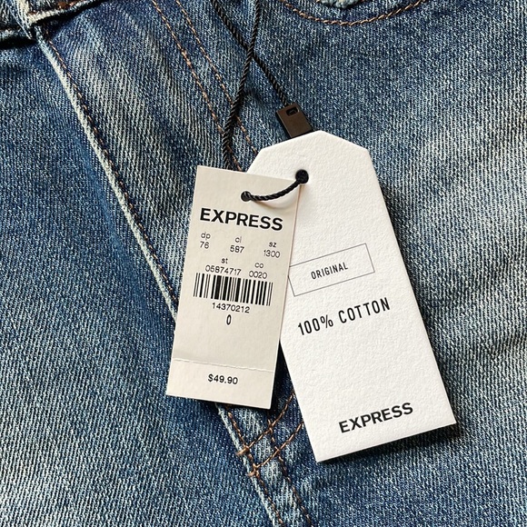 🍭 NWT EXPRESS SIZE 0 HIGH RISE CHEEKY DENIM SHORTS - Picture 2 of 10